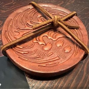 Texas Leather Leaf Coasters